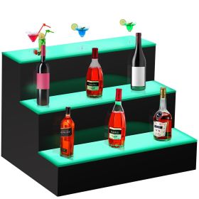 VEVOR LED Lighted Liquor Bottle Display Shelf, 16-inch LED Bar Shelves for Liquor, 3-Step Lighted Liquor Bottle Shelf for Home/Commercial Bar